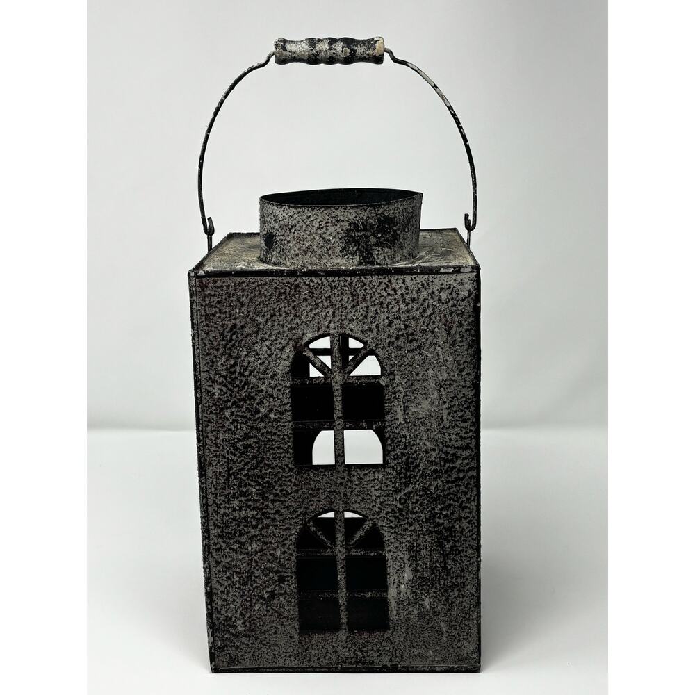 Rustic Metal House Lantern Candle Holder | Farmhouse Window Lantern | Primitive